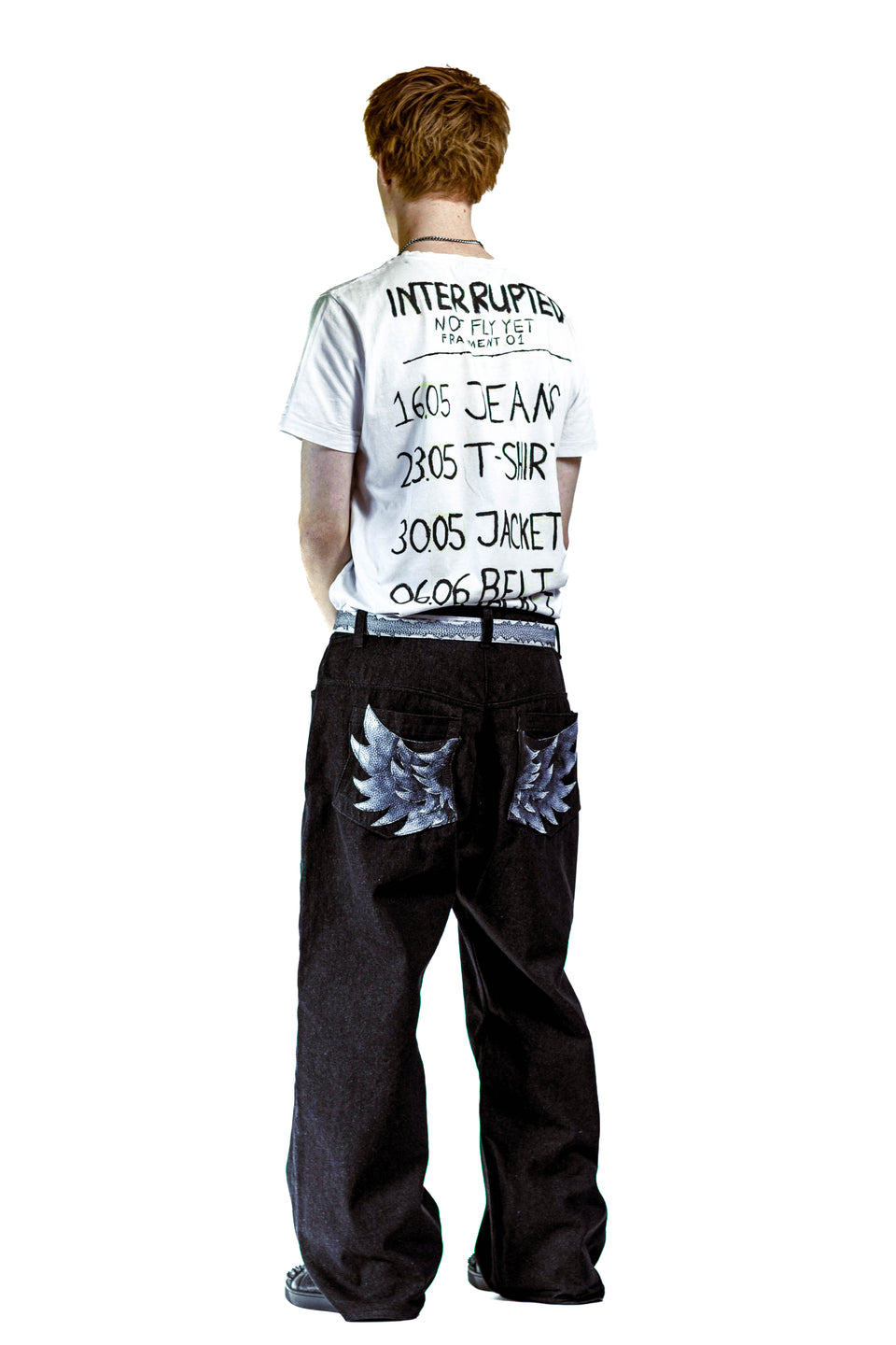 DISTRESSED SPINE BELT WHITE